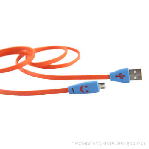 LED Flat Smile Micro USB Data Cables for Samsung Galaxy